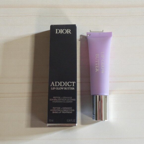 DIOR - Addict Lip Glow Butter (102 Glazed Lavender) NIB + Shiny Gold Holiday Bag - Picture 2 of 10